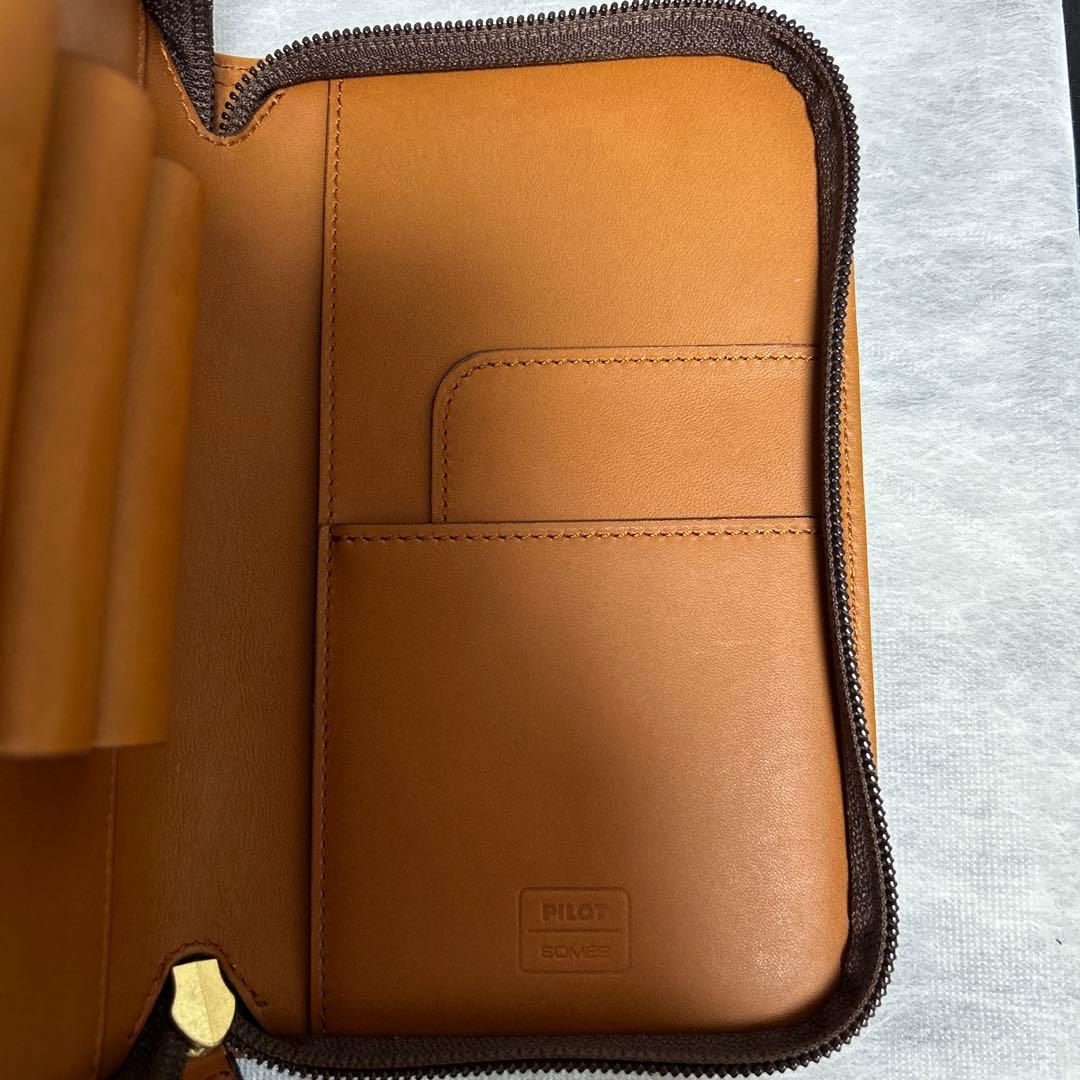 PILOTSOMES ペンケース　3本差　ブラウン　廃盤品