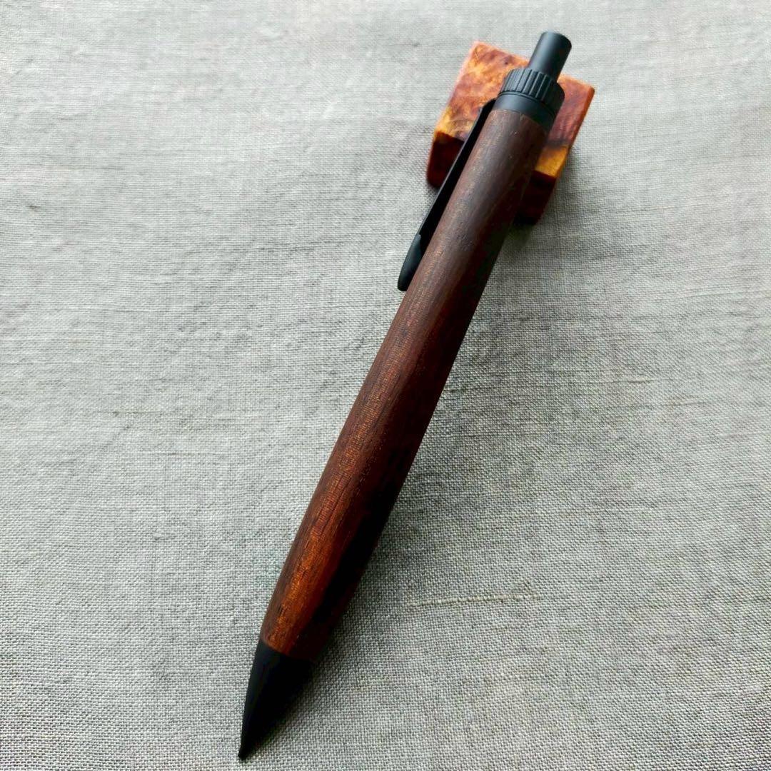 ガイアナローズウッド　ハンドメイド　シャープペン　0.5mm　天然木　ブラック