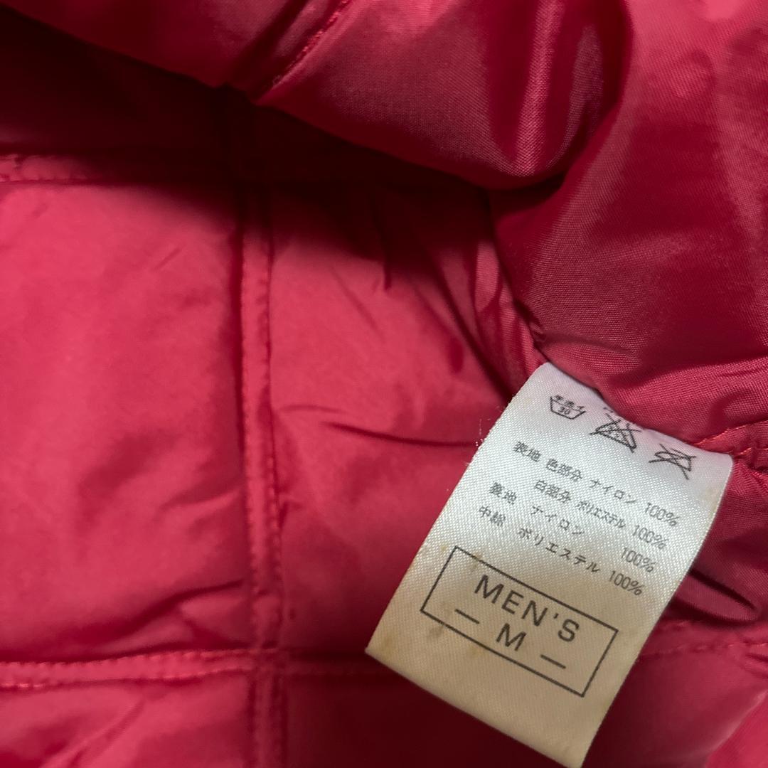 90s NIKE ベンチコート ロング 赤 黒 スオッシュ M 中綿 古着