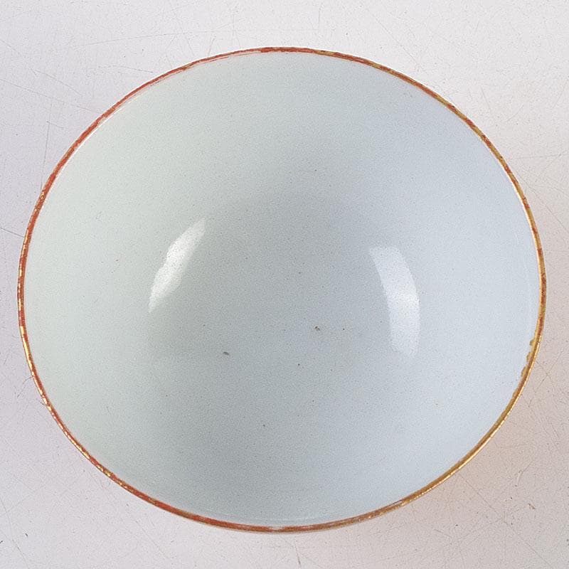 永楽善五郎　大日本永楽造　赤地　金襴手　酒呑　ぐい呑　共箱　C　9164