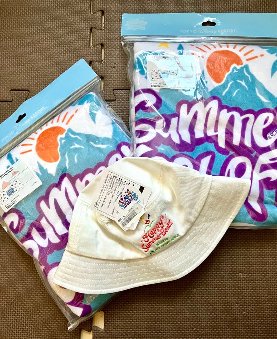ミセス　コラボ　ディズニー　サマークールオフ　フード付きタオル　帽子