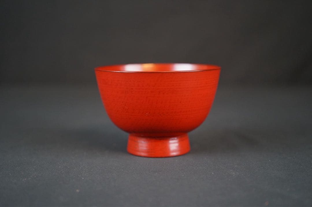 角偉三郎 作 朱 座椀 六つ星 最晩年作 希少作 紙箱 共布 茶懐石道具