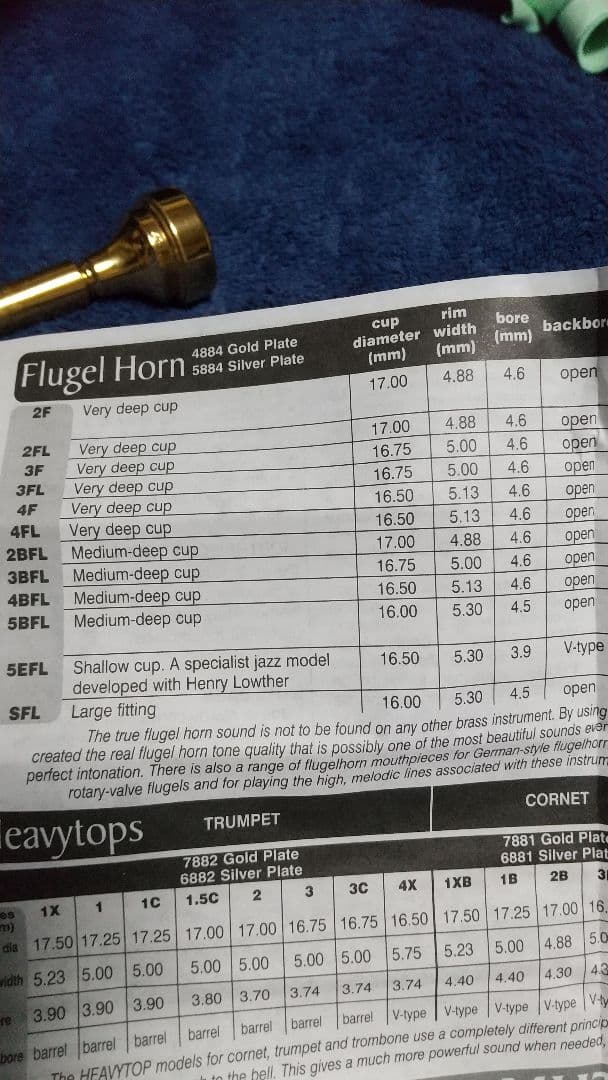 フリューゲルホルン　マウスピース　DENIS WICK DW5884-4FL