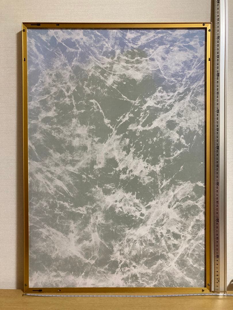 千P⑤松竹林の虎　ジグソーパズル　金色アルミ額74×51㎝　パネル完成品　白黒