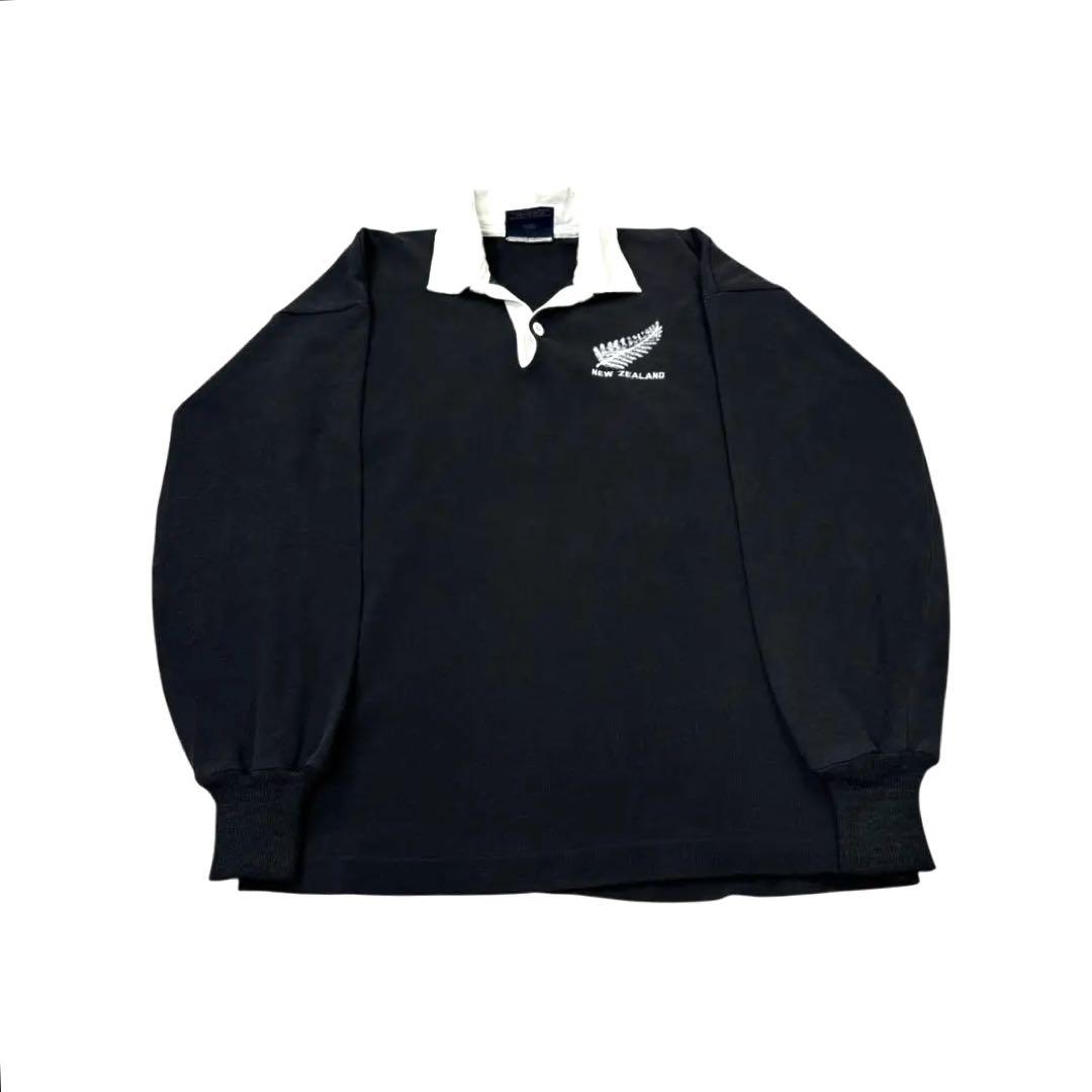 Canterbury ラガーシャツ ロゴ刺繍 黒