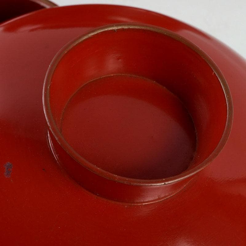 和食器　朱塗　鶴蒔絵　椀　盃　時代箱　V　9585