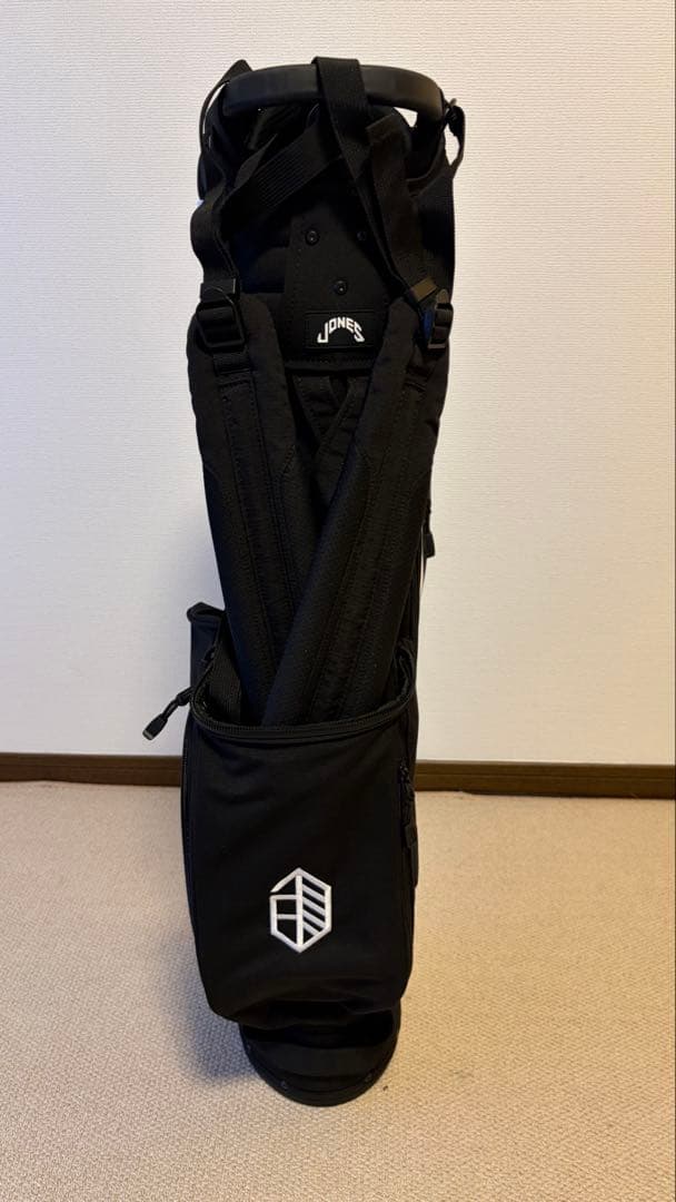 Jonesゴルフ　キャディバッグ　黒　ロゴ刺繍付