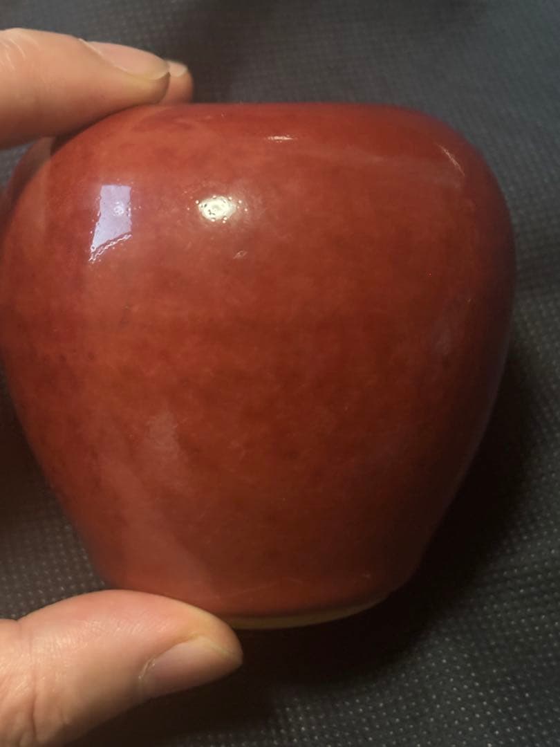 中国古美術品　清の時代　郎窯紅　水盂 水滴8cm