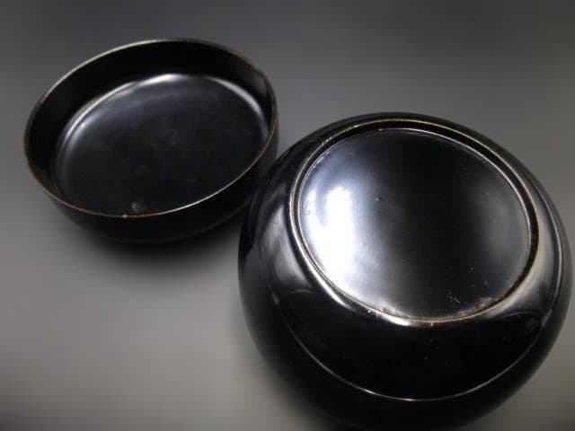 千家十職塗師　八代　中村宗哲　四君子扇蒔絵　棗／共箱