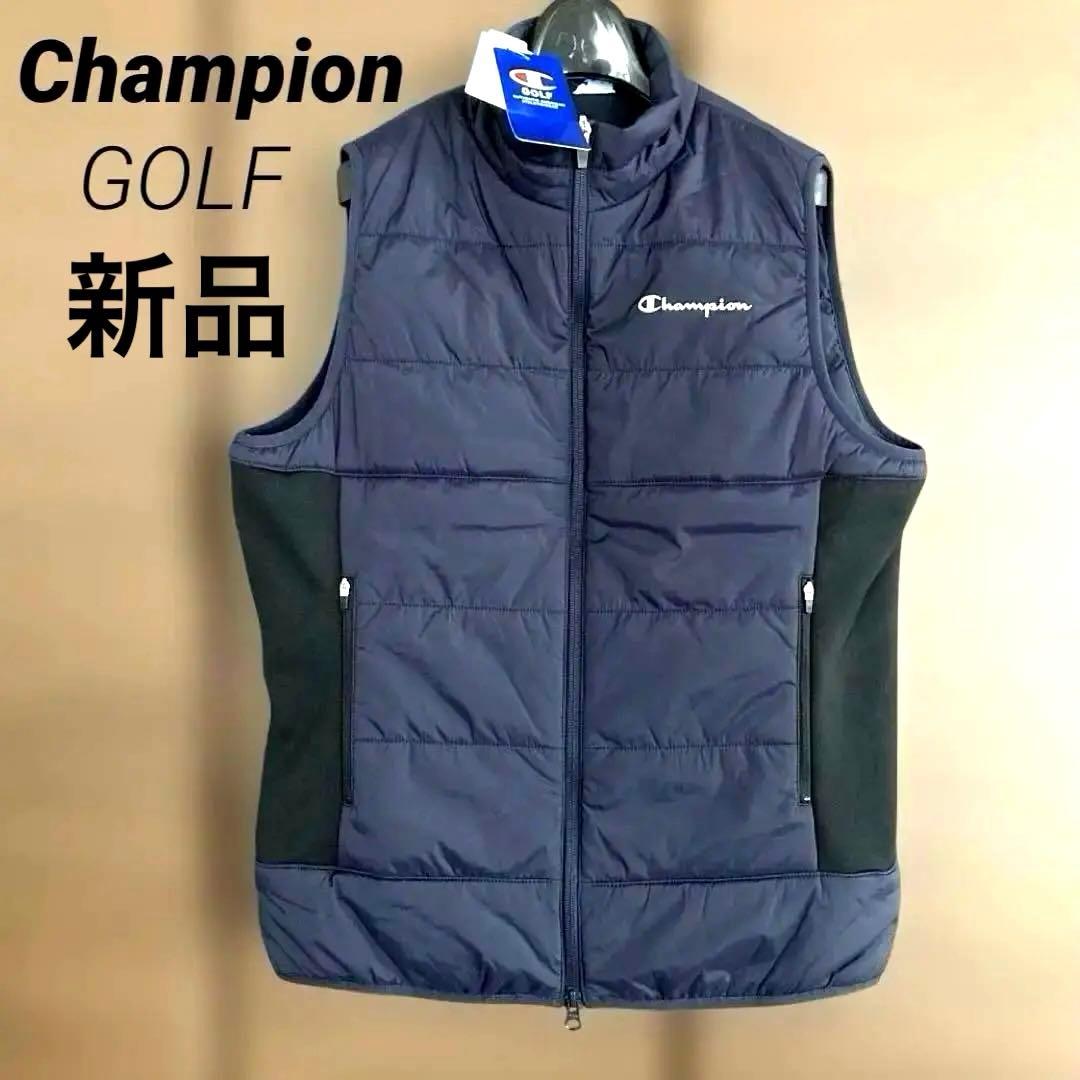 【新品】Championメンズゴルフベスト ダウンベスト ネイビー ロゴMサイズ
