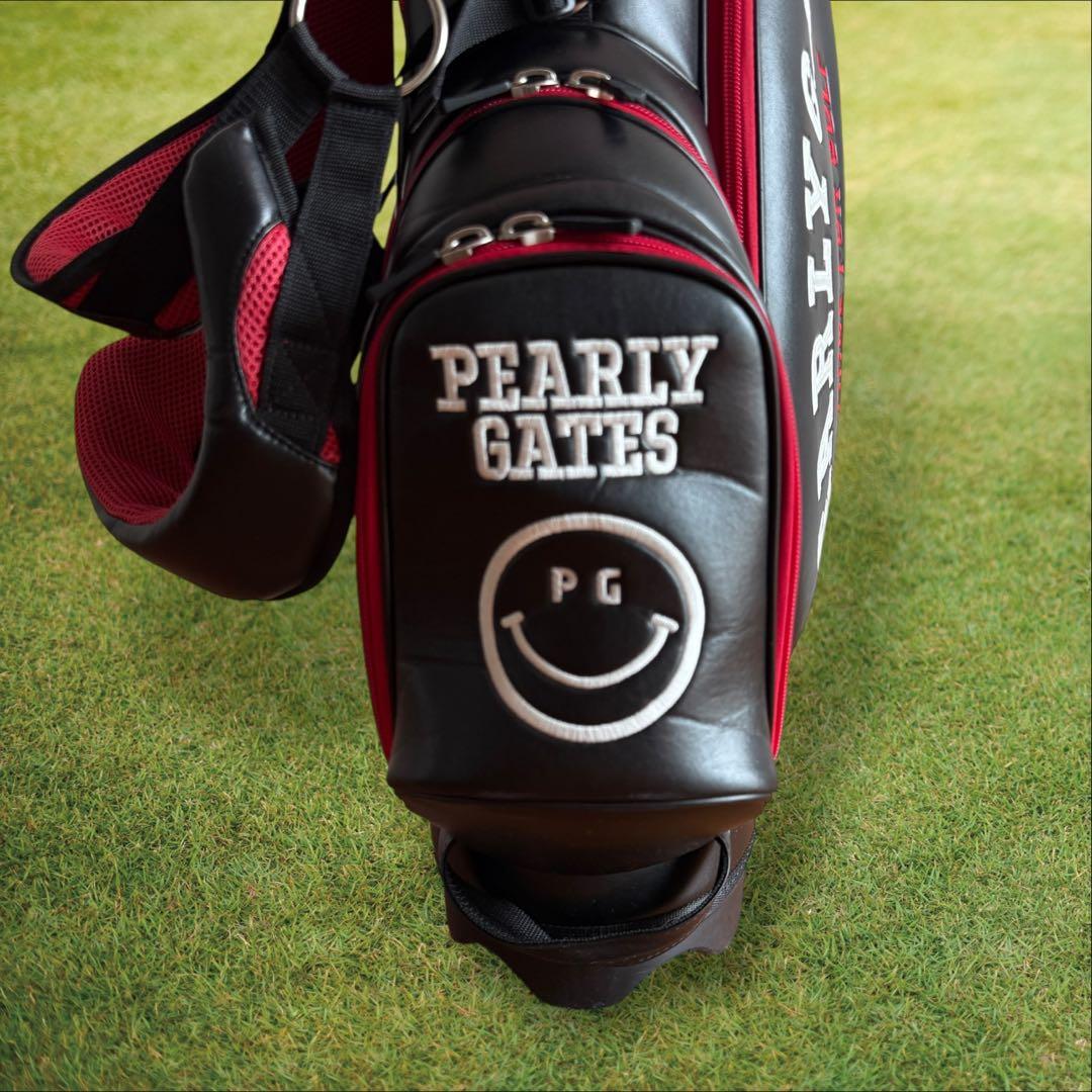パーリーゲイツ　キャディバッグ　ショルダー式　スタンド式　軽量　黒　赤　レア