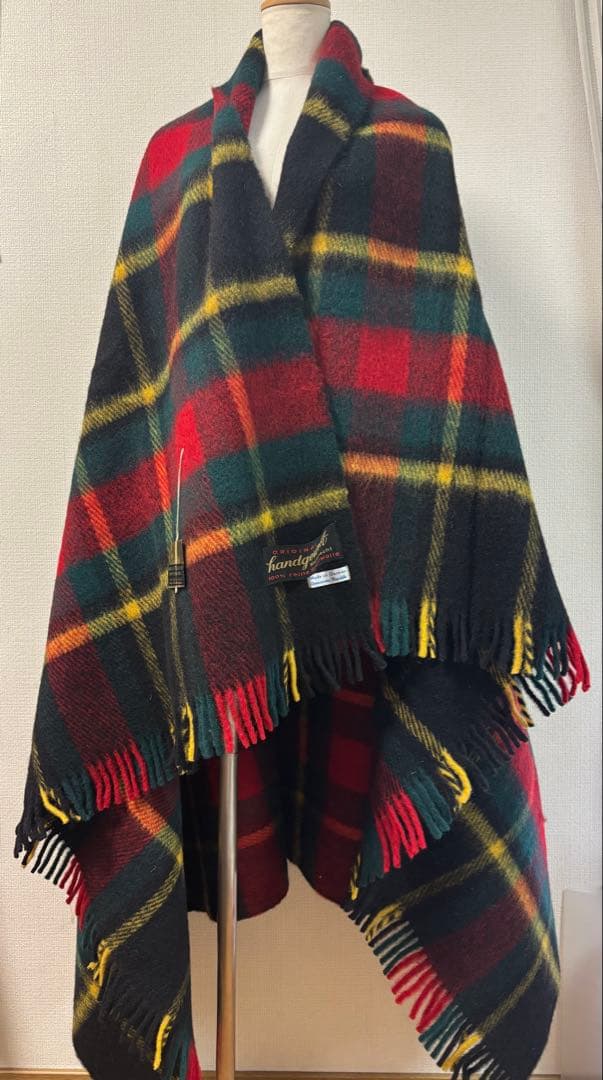 未使用◇厚手大判チェックストール ブランケット◇ドイツ製◇