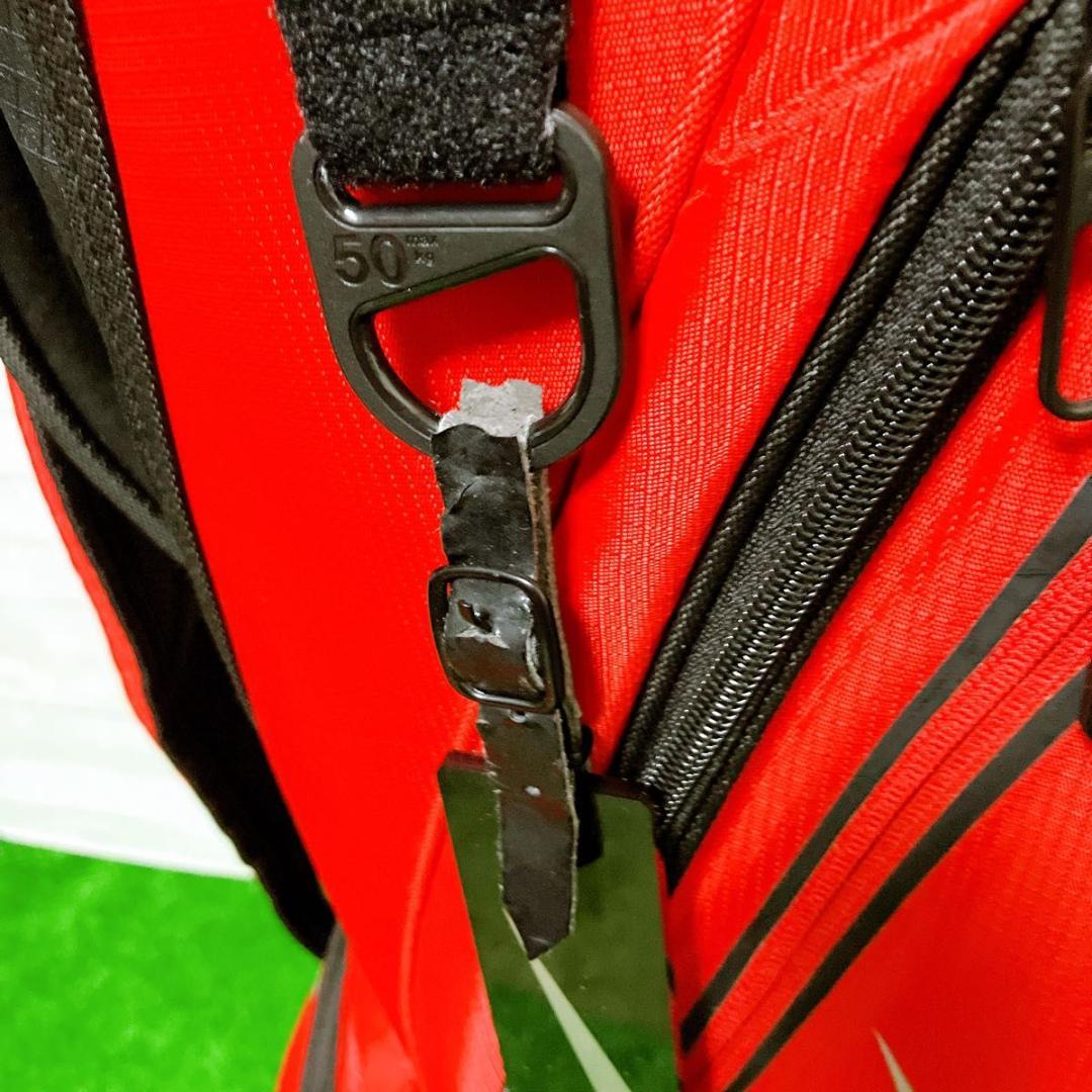 NIKE ゴルフキャディバッグ 9.0型 5分割 レッド 軽量 ポリエステル