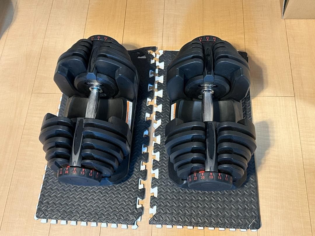 【セット価格】可変式ダンベル40kg 2つ、折り畳み式ベンチシート、フロアマット