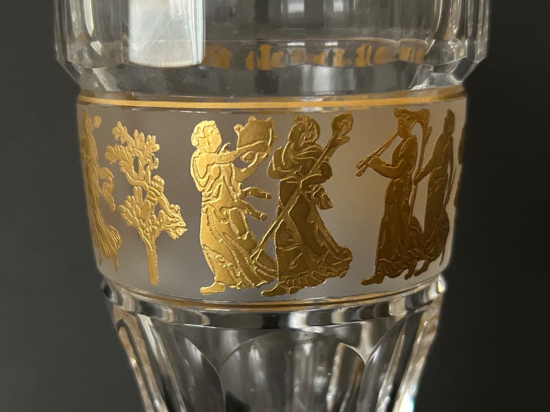 花瓶 (クリスタル 金色装飾)