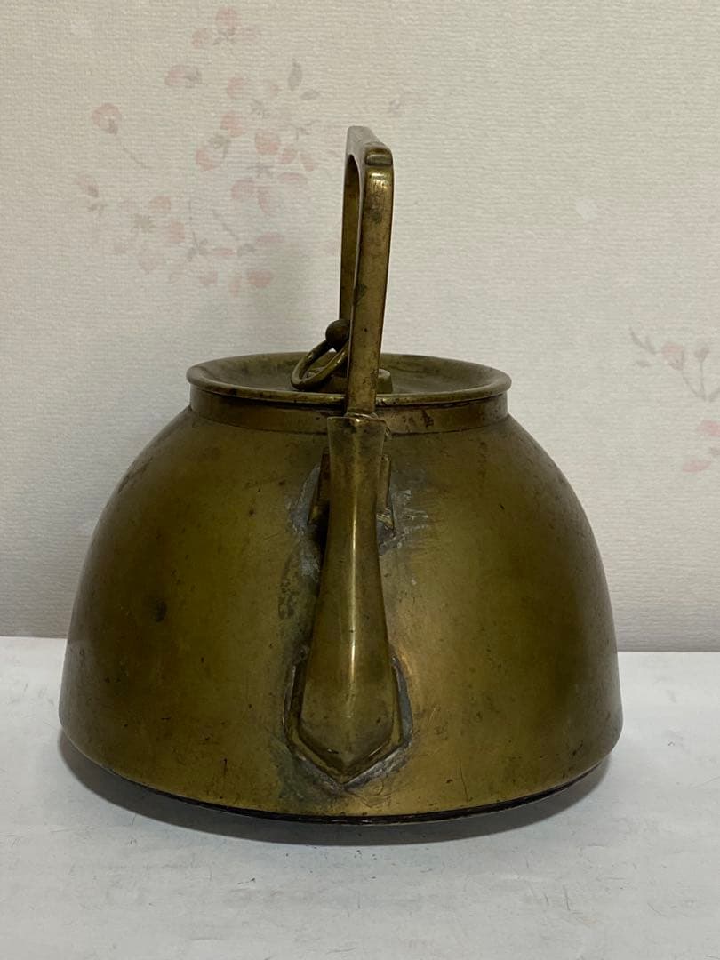 ♦中国清時代 真鍮製 薬鑵 薬缶 酒缶 茶器やかん 銅器銅製 珍物 古美術骨董品