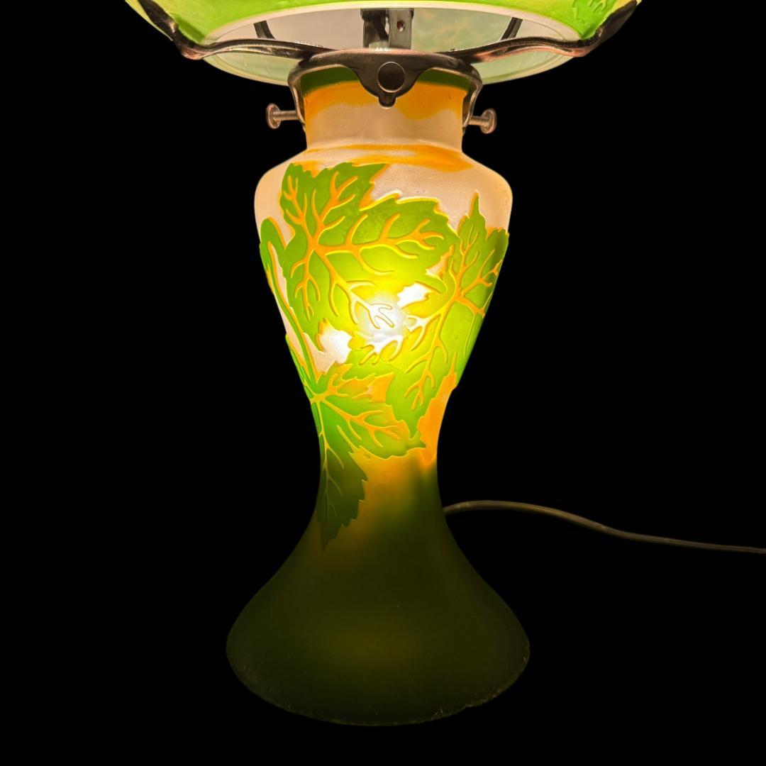 高さ37㎝【希少】エミールガレ風　レプリカ　ランプ　卓上照明