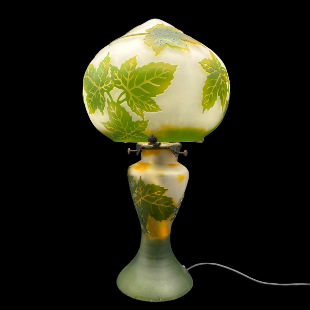 高さ37㎝【希少】エミールガレ風　レプリカ　ランプ　卓上照明