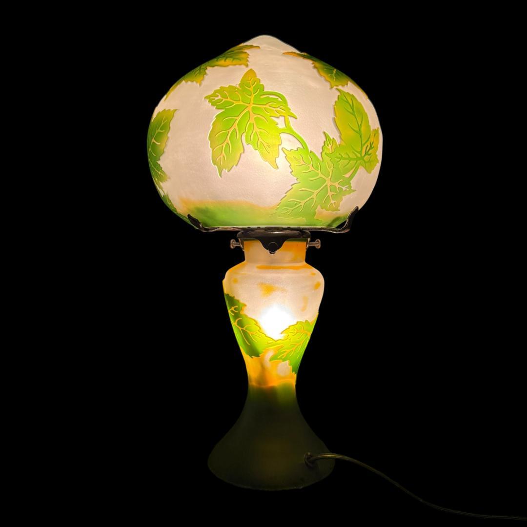 高さ37㎝【希少】エミールガレ風　レプリカ　ランプ　卓上照明