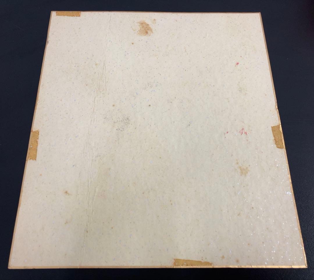 水島新司 一球さん 直筆サイン色紙　額付き