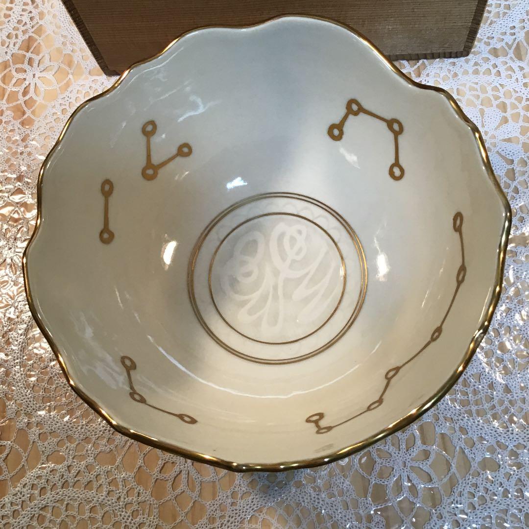 茶道具 菓子噐 黄交趾彫刻 菓子鉢 平安 瑞香 造 N7