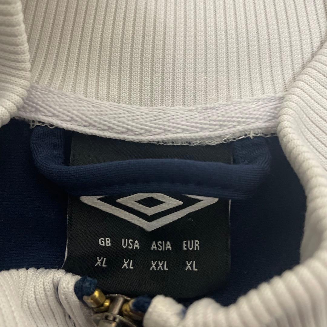 90s 2XLアンブロUmbro トラックジャケット　ネイビー　ジャージ