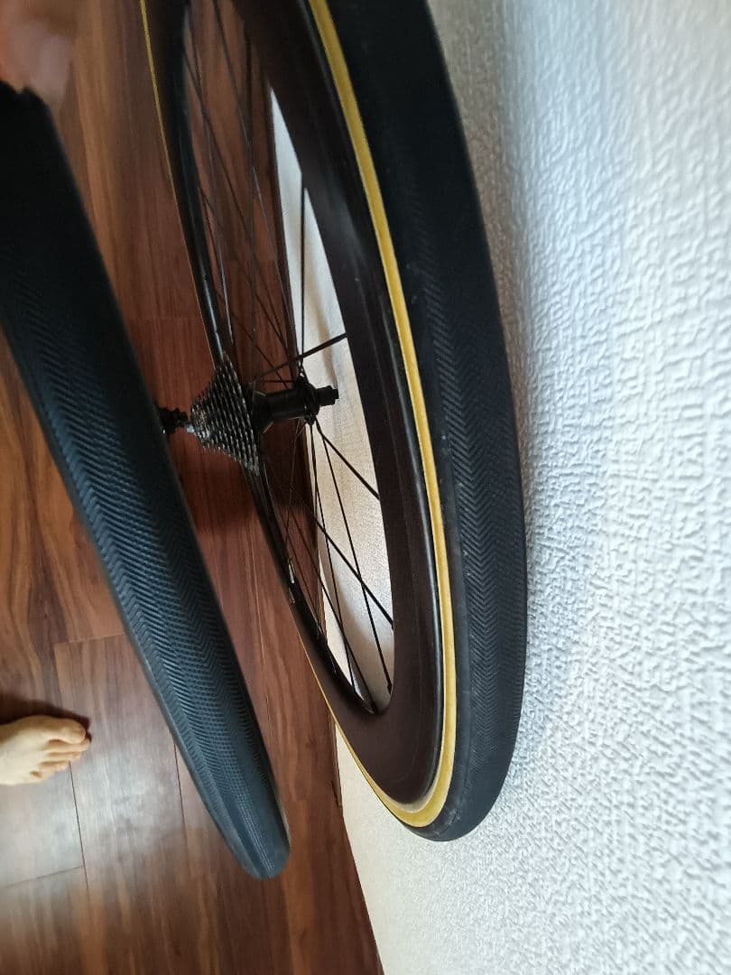 ノーブランドカーボンホイール　チューブラー/タイヤ付き/シマノ11s