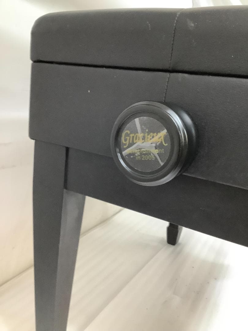 ※74707※ピアノ椅子（黒）★送料無料