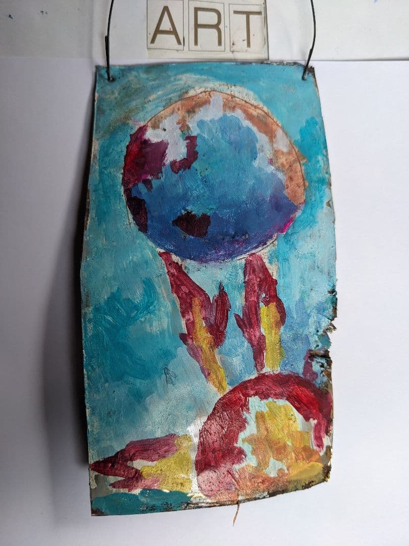 抽象的な油彩画宙花