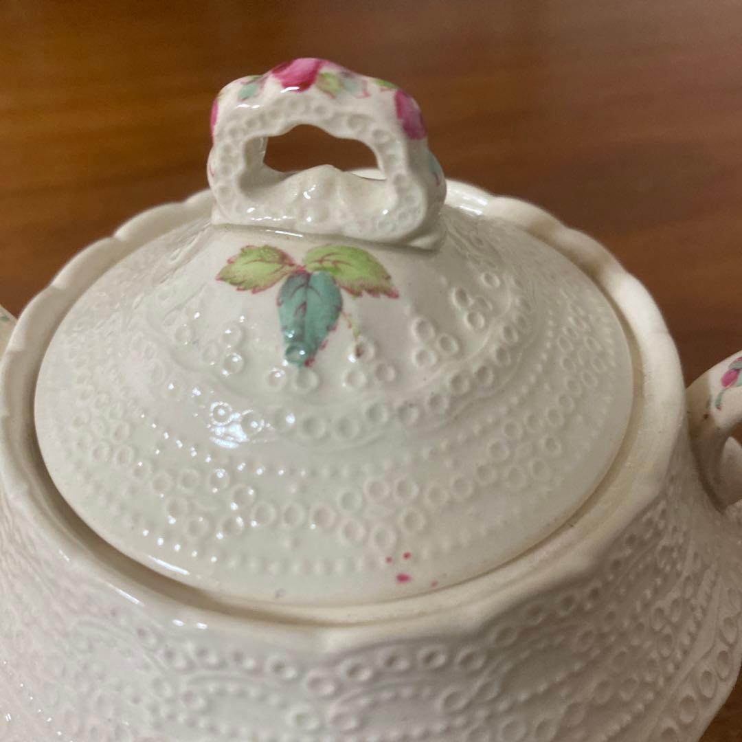 スポードジュエル　ビリングスレイローズ　蓋付きシュガーポット