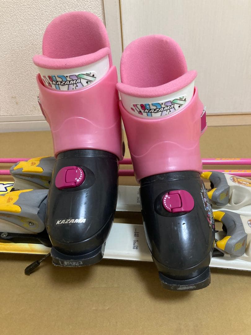 KAZAMA キッズ用 スキー板110cmブーツ22cmストック90cm セット
