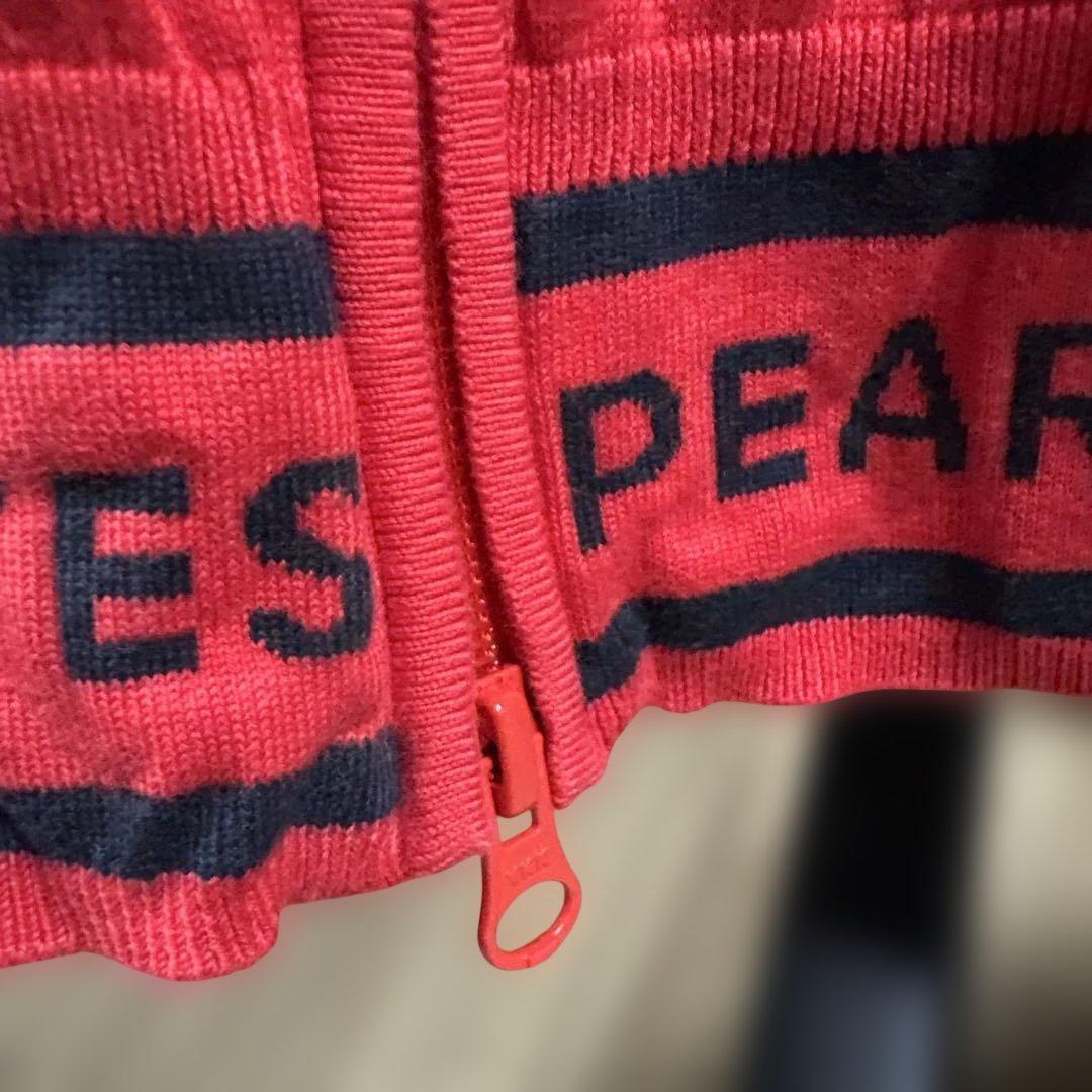 PEARLY GATES レッド ジッパーセーター