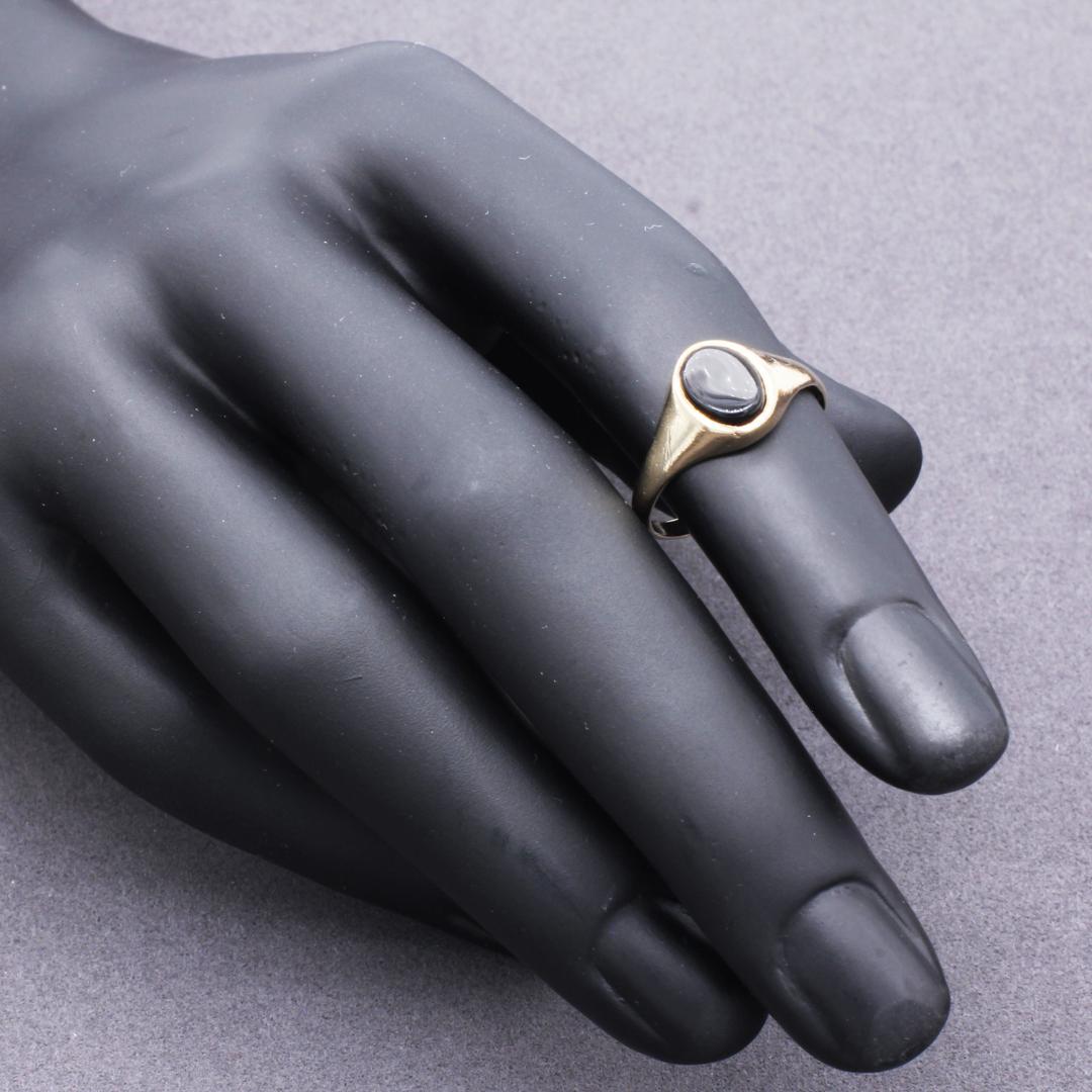 【アンティーク】シグネットリング（オニキス）（9K）12号【J22022】