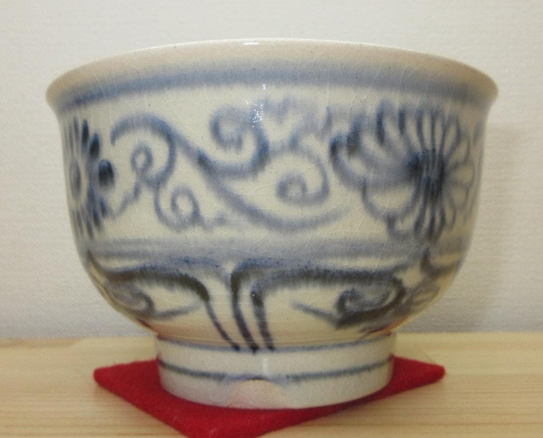 送料込【逢絢亭】茶道具 茶碗 萬古焼 安南茶碗 八幡窯 堀野証嗣 共箱入り