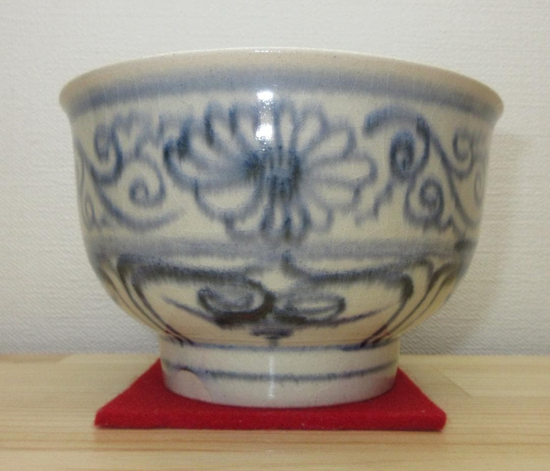 送料込【逢絢亭】茶道具 茶碗 萬古焼 安南茶碗 八幡窯 堀野証嗣 共箱入り