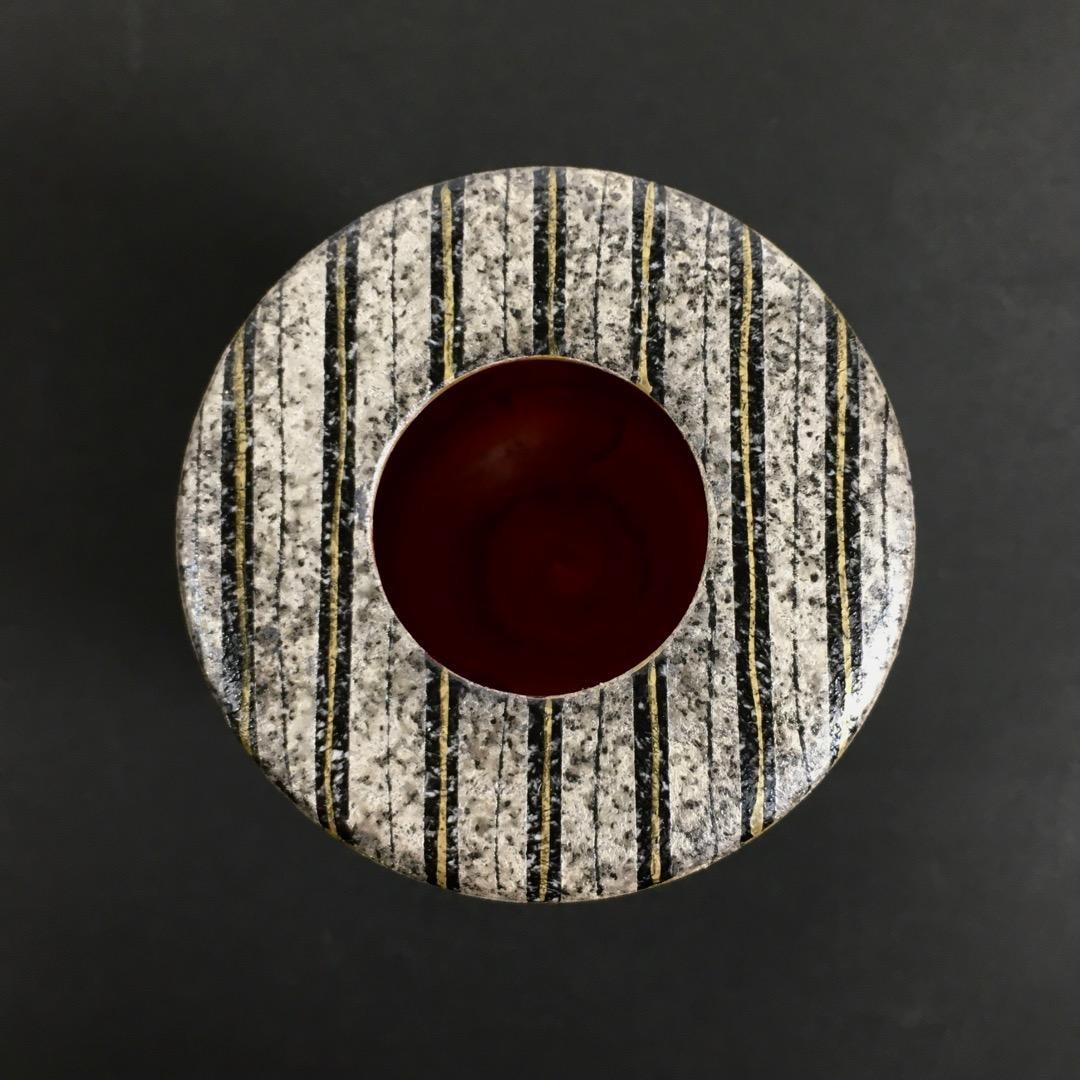 ○前田正博 [未使用無傷完品] 色絵花入 茶道具 共箱/共布 魂の作品 真作保証