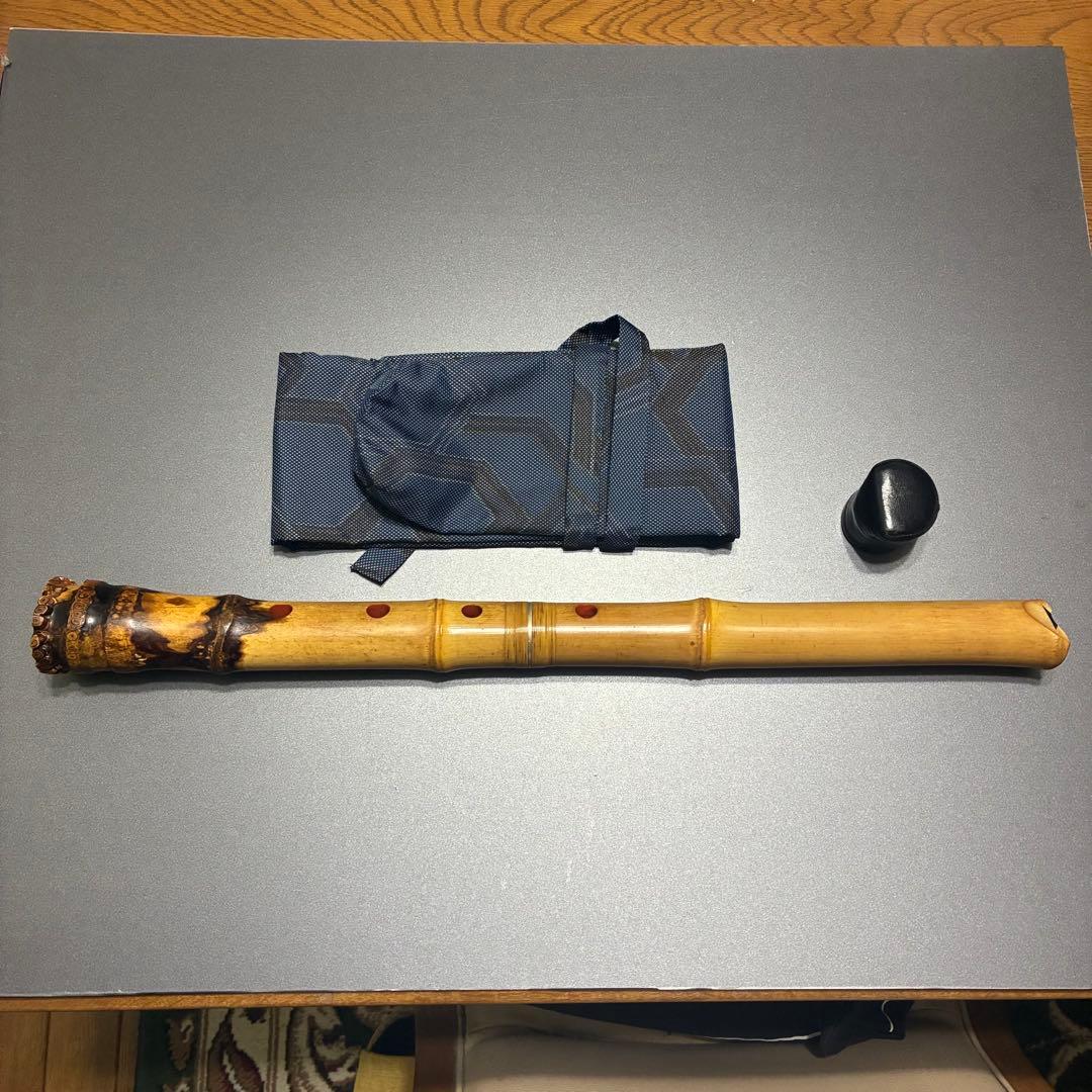 筦山作 都山流1尺７寸尺八２印