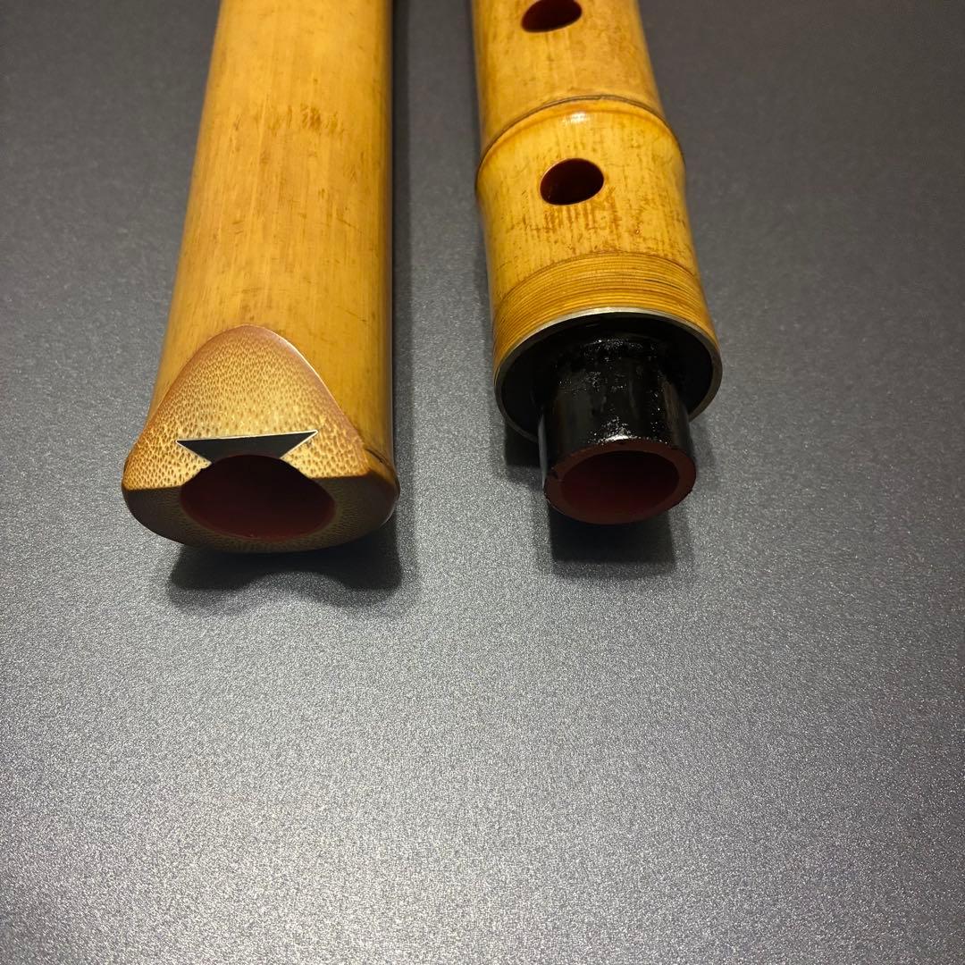 筦山作 都山流1尺７寸尺八２印