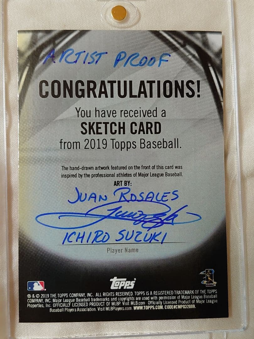 topps イチロー　sketch　マーリンズ ３０００本安打クラブ　１点物