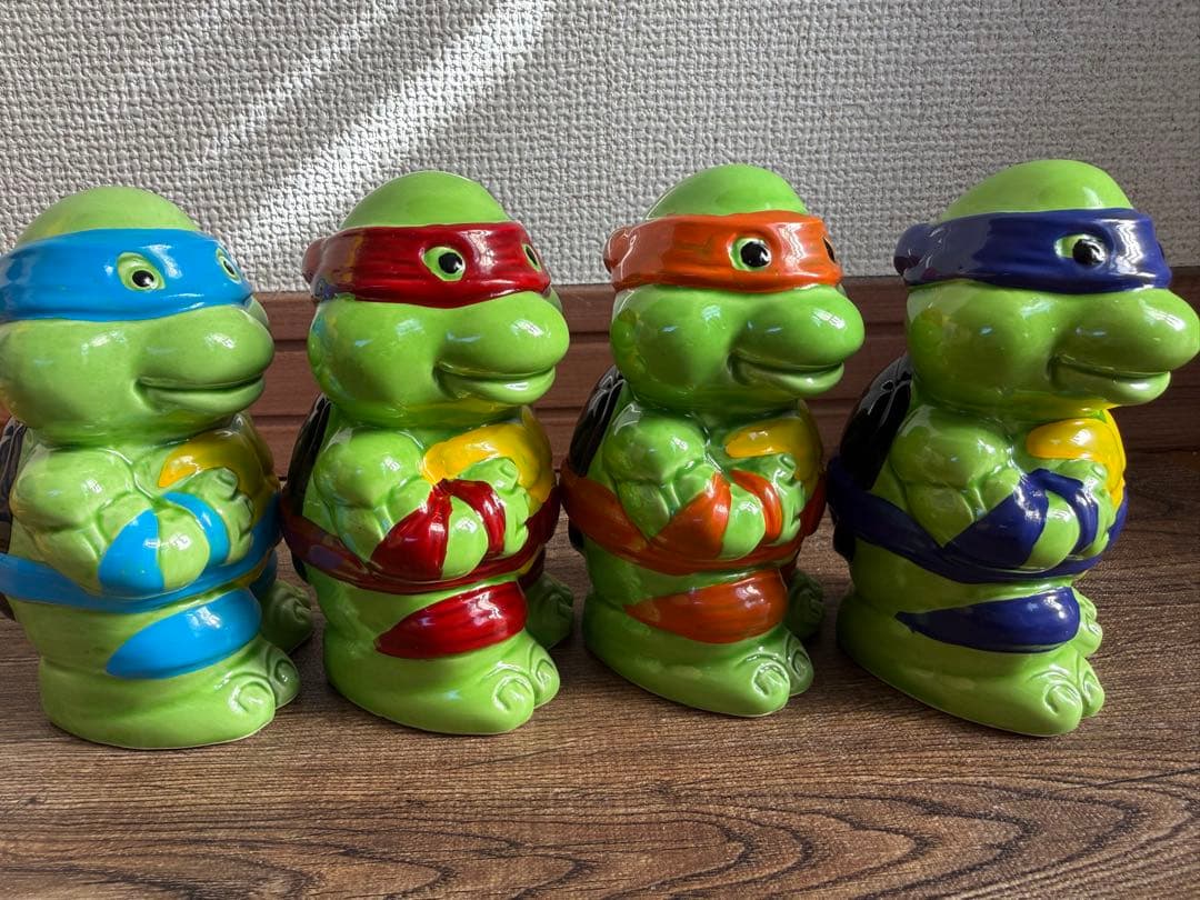 激レア ４体セット ミュータントタートルズ 陶器製　貯金箱 忍者タートルズ
