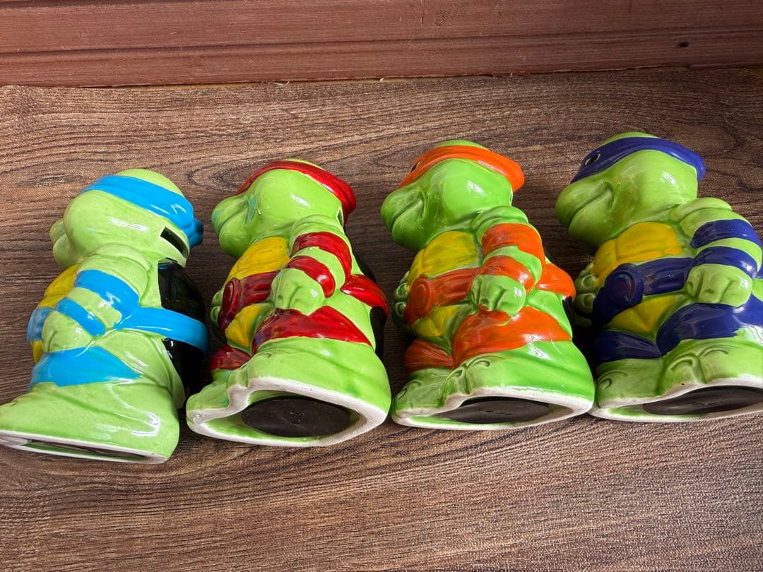 激レア ４体セット ミュータントタートルズ 陶器製　貯金箱 忍者タートルズ