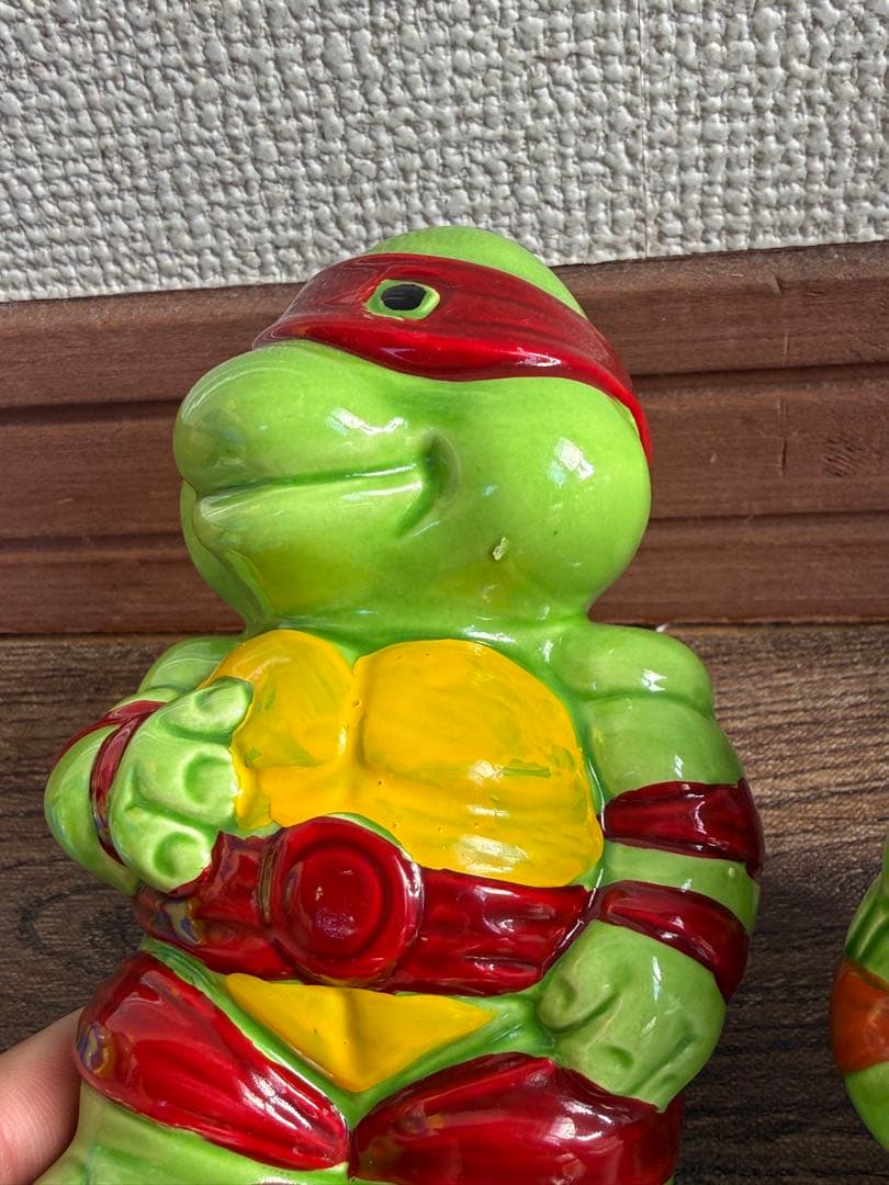 激レア ４体セット ミュータントタートルズ 陶器製　貯金箱 忍者タートルズ