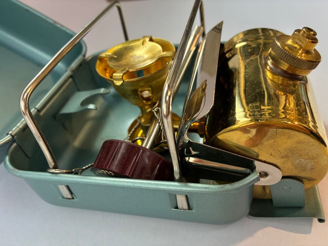 シングルバーナーコンロ ゴールド/グリーン