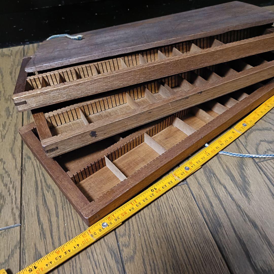 プリンタートレイ　活字ケース　3段重　収納箱　アンテーク