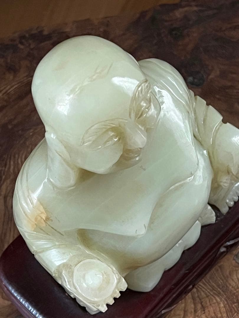 中国美術 時代 翡翠 瑪瑙 緑玉 弥勒菩薩 七福神 台座付き 総重量 約4.5㎏