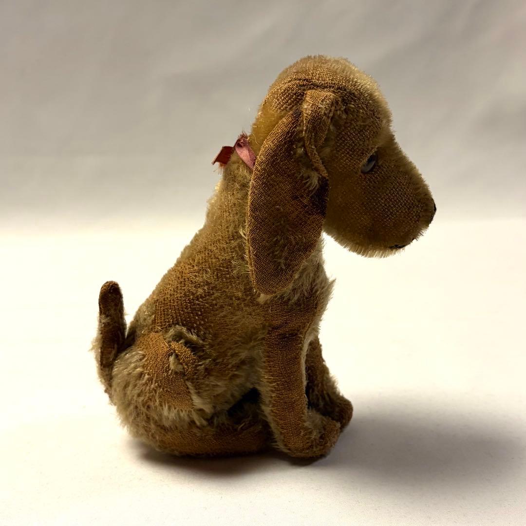 Steiffシュタイフ \"DOG\"（小）100年経ったアンティークのぬいぐるみ