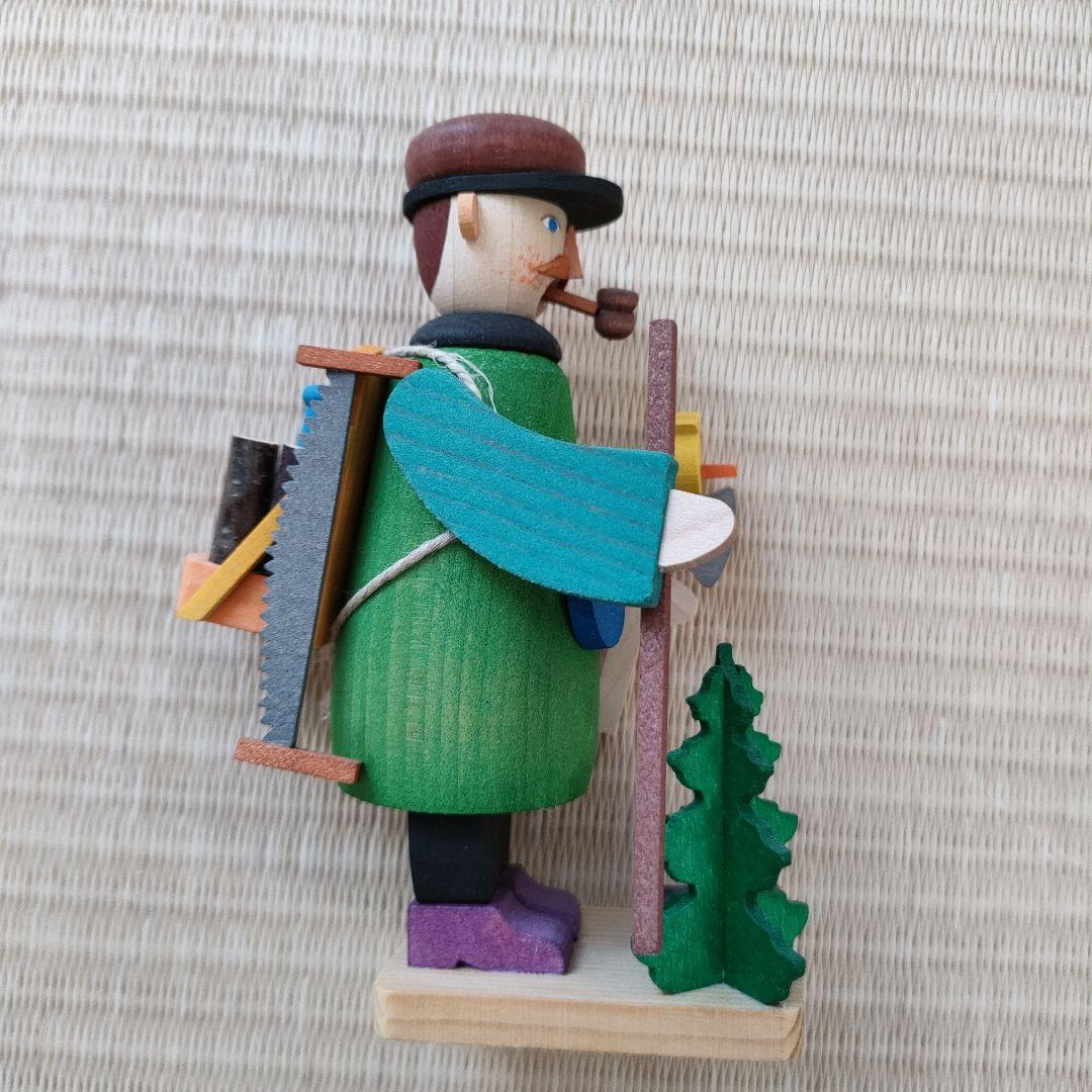 ドイツ　グラウプナー社　煙出し人形　 お香　木こり　木のおもちゃ　ドイツ製
