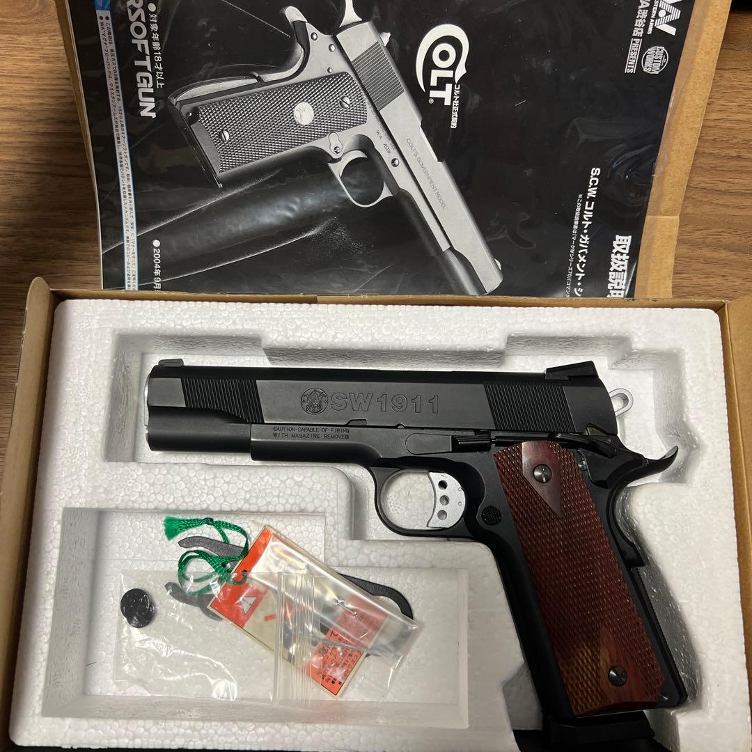 WA sw1911 マグナブローバックガスガン　ウッドグリップ付き