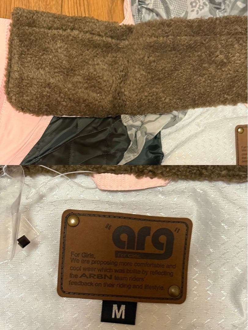 【新品・訳あり・バラ売り不可】arg スノーボードウェア上下　ピンク×ブラウン