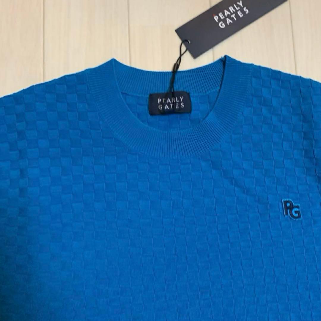 新品■33,000円【パーリーゲイツ】メンズ　長袖セーター ウェア 4/M 青